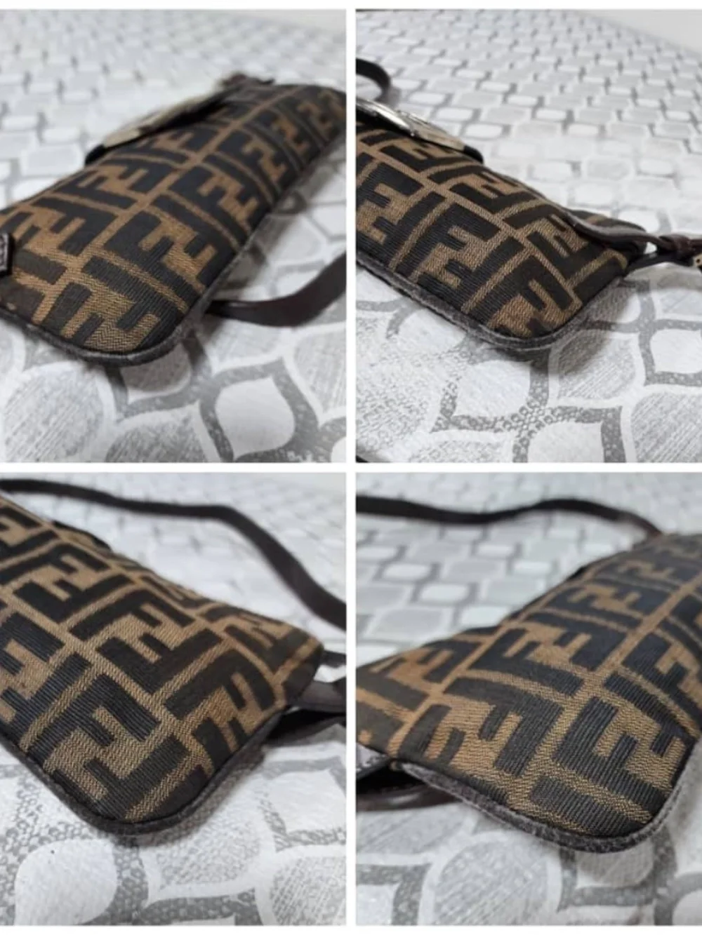 Authentic FENDI Zucca Shoulder Bag Brown